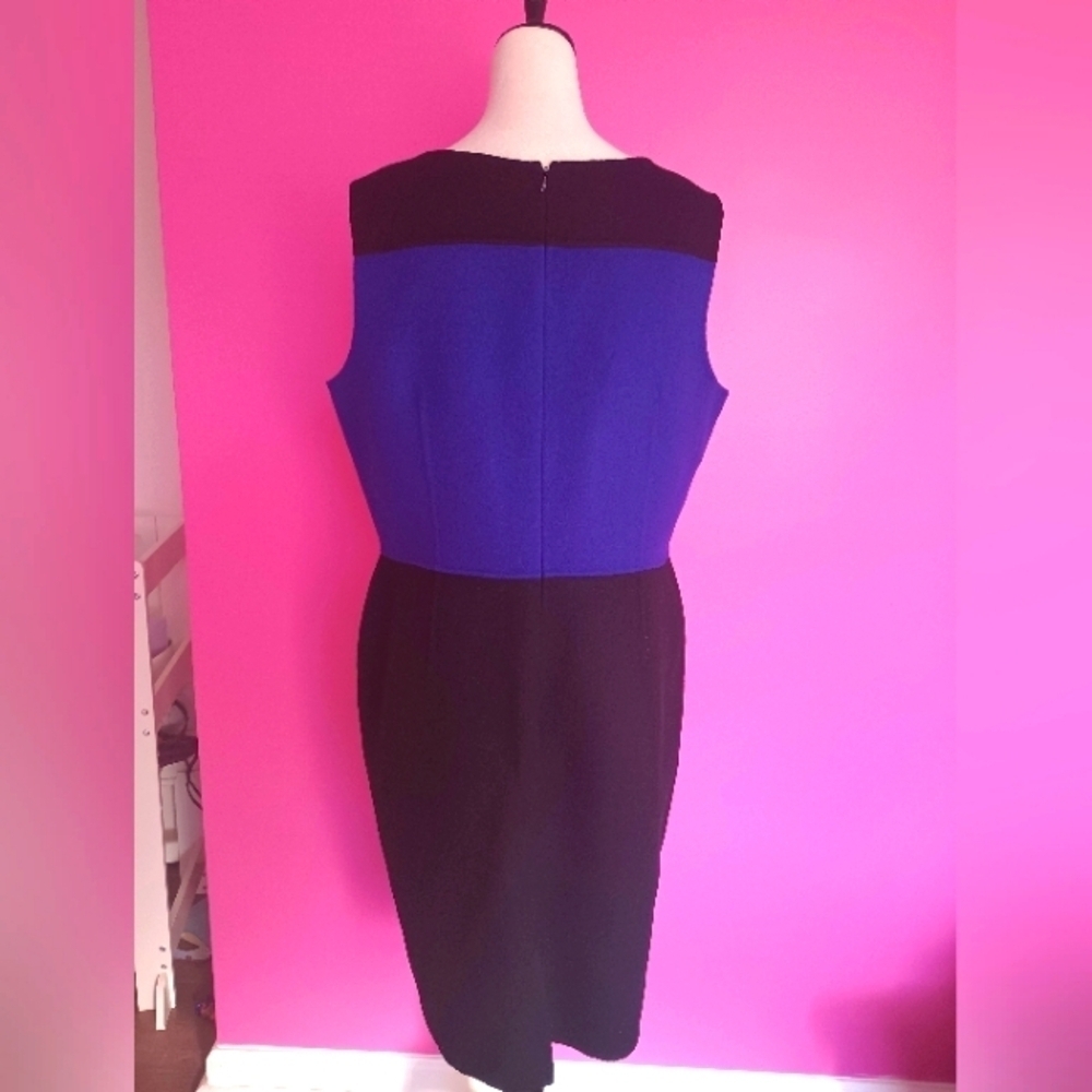 Talbot's Ladies Blue & Black Wool Sheath Dress (NWT!) MSRP $229 - Picture 5 of 8